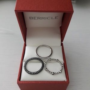 3 Sterling Silver CZ Eternity Rings Bands Size 5